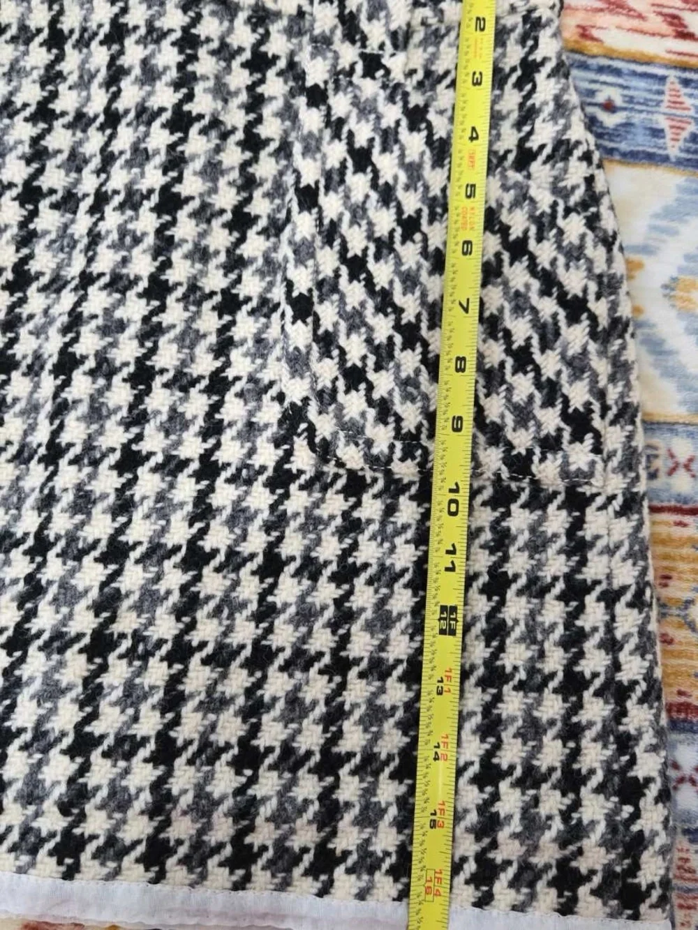 J. Crew Black and White Houndstooth Mini Skirt